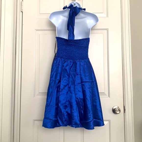 Love Stitch Navy Blue Halter Dress. Size M - Picture 3 of 5